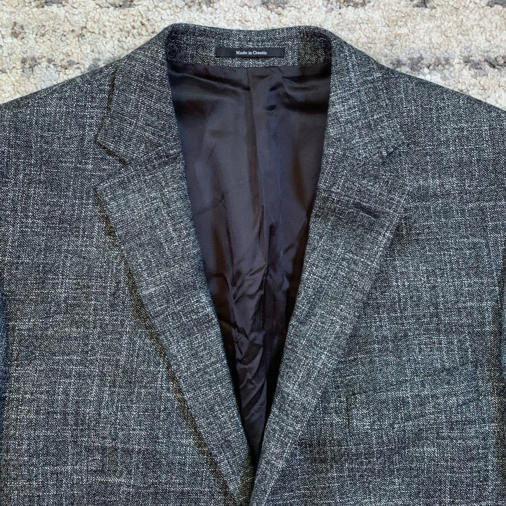 Versace Collection Heather Black Wool Blazer 44 - image 4